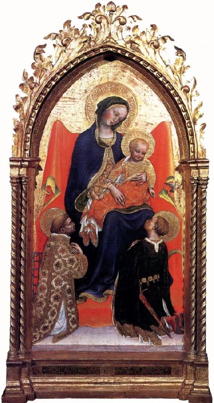 Giovanni di Francesco Madonna Enthroned with St Lawrence and St Julian oil painting image